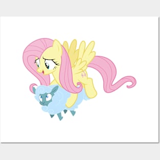 Fluttershy saving a tiny ewe 1 Posters and Art